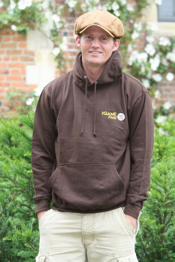 male brown hoodie