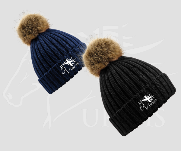 UKFHS Fake Fur Pom Pom Beanie