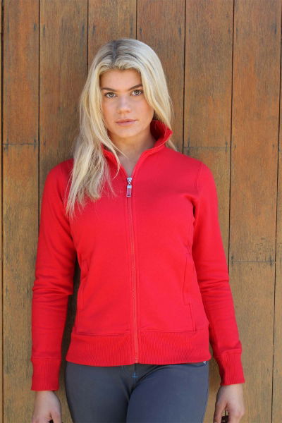 red long sleeve zip top 1