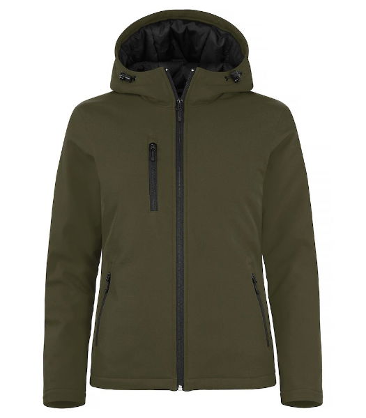 Padded Hooded Ladies Softshell Jacket