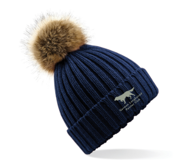 Faux Fur Bobble Hat Navy